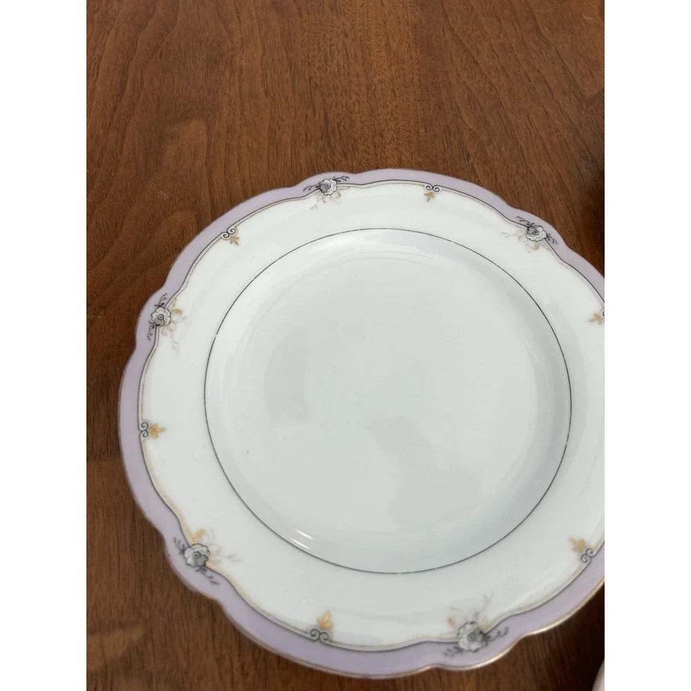 Beautiful Lot Of 3 Vintage Decorative China Plates Floral Lavender‎ Use Display